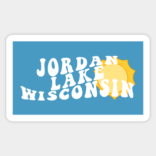 Sunshine in Jordan Lake Wisconsin Retro Wavy 1970s Summer Text Sticker